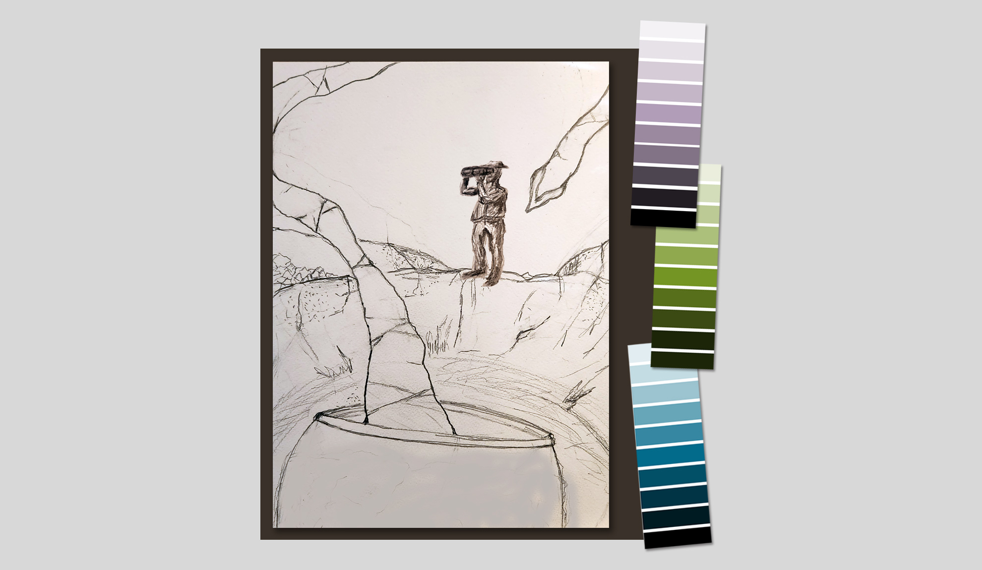 Poster #2 sketch and color palette